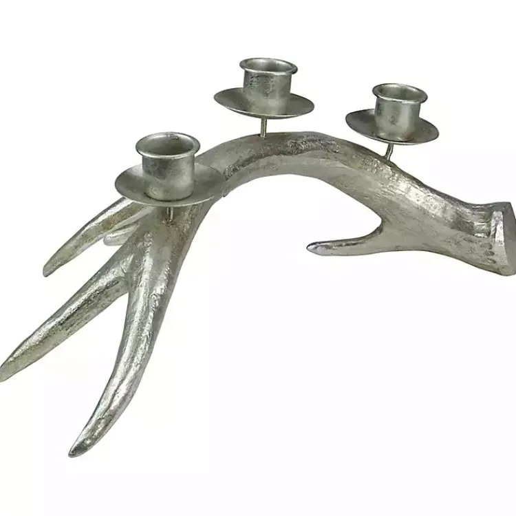 Champagne Deer Antler Taper Candle Holder Christmas Decorations