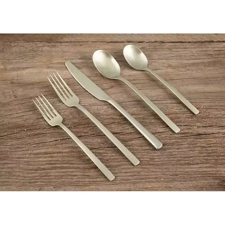 Kirklands Home Flatware & Cutlery|Champagne Glimmer 20-pc. Flatware Set Gold