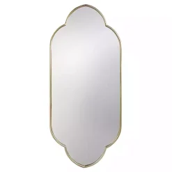 Kirklands Home Decorative Mirrors|Champagne Gold Long Quatrefoil Mirror