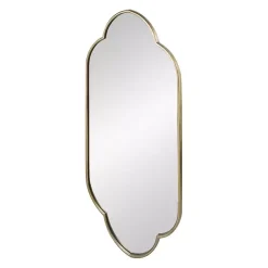 Kirklands Home Decorative Mirrors|Champagne Gold Long Quatrefoil Mirror