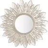 Kirklands Home Decorative Mirrors|Champagne Gold Round Flower Alba Wall Mirror