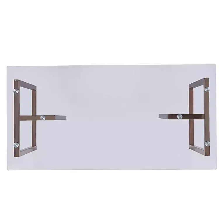 Kirklands Home Office Furniture|Champagne Iron and Glass Desk Gold