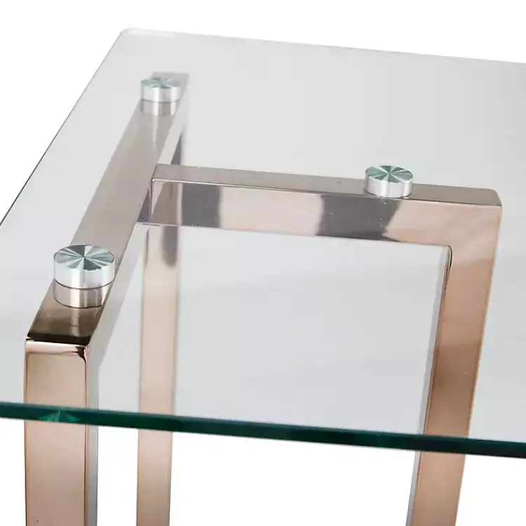 Kirklands Home Office Furniture|Champagne Iron and Glass Desk Gold