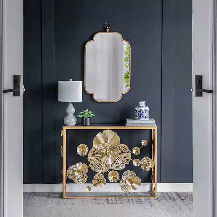 Kirklands Home Decorative Mirrors|Champagne Notched Corners Mirror