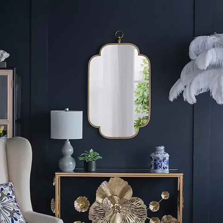 Kirklands Home Decorative Mirrors|Champagne Notched Corners Mirror