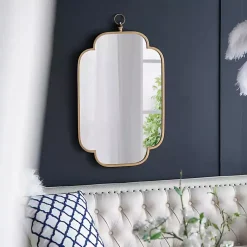 Kirklands Home Decorative Mirrors|Champagne Notched Corners Mirror