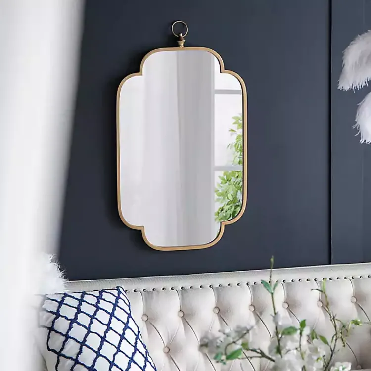 Kirklands Home Decorative Mirrors|Champagne Notched Corners Mirror