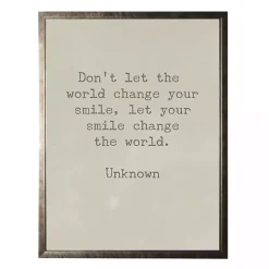 Kirklands Home Wall Quotes & Signs|Change the World Dr. Seuss Quote Framed Art Print Tan
