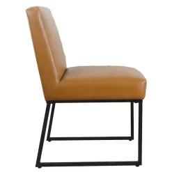 Kirklands Home Dining Chairs|Channeled Carmel Leather Dining Chair Brown