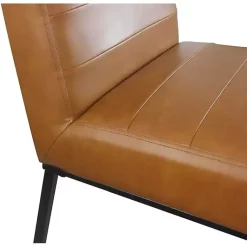 Kirklands Home Dining Chairs|Channeled Carmel Leather Dining Chair Brown