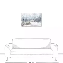 Sale Chapel in a Winter Forest Canvas Art Print Christmas Art & Wall Decor