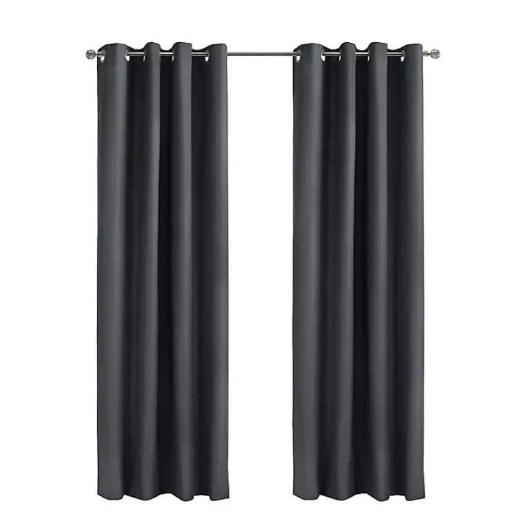 Kirklands Home Curtains & Drapes|Charcoal Alpine Blackout Curtain Panel, 108 in. Gray