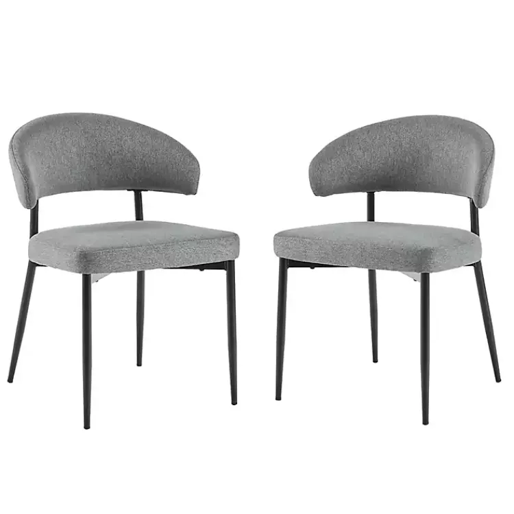 Kirklands Home Dining Chairs|Charcoal and Black Curved Dining Chairs, Set of 2 Gray