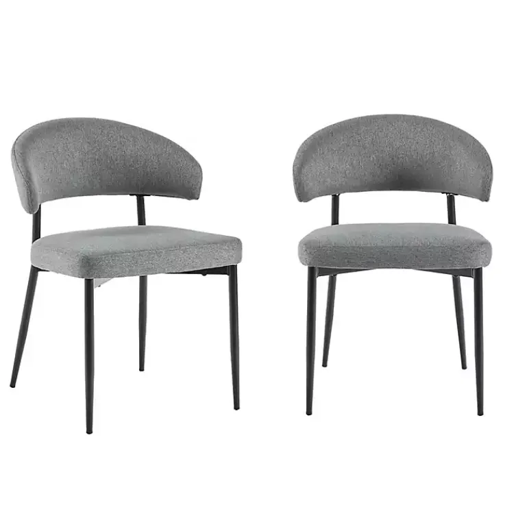 Kirklands Home Dining Chairs|Charcoal and Black Curved Dining Chairs, Set of 2 Gray