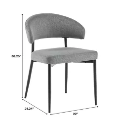 Kirklands Home Dining Chairs|Charcoal and Black Curved Dining Chairs, Set of 2 Gray