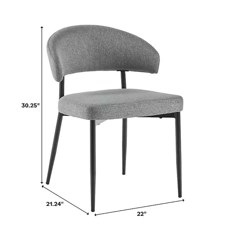 Kirklands Home Dining Chairs|Charcoal and Black Curved Dining Chairs, Set of 2 Gray