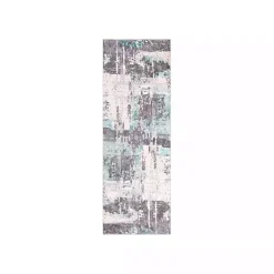 Kirklands Home Area Rugs|Charcoal and Indigo Abstract Floor Runner