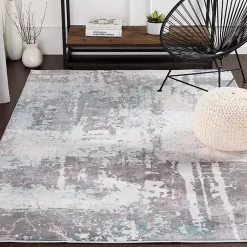 Kirklands Home Area Rugs|Charcoal and Indigo Abstract Floor Runner