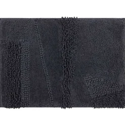 Kirklands Home Bathroom Rugs|Charcoal Asymmetrical Cotton Bath Mat Gray