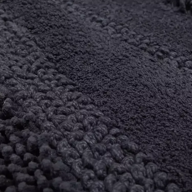 Kirklands Home Bathroom Rugs|Charcoal Asymmetrical Cotton Bath Mat Gray