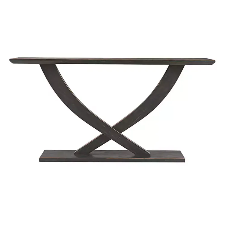 Kirklands Home Console Tables|Charcoal Ramus Console Table Black