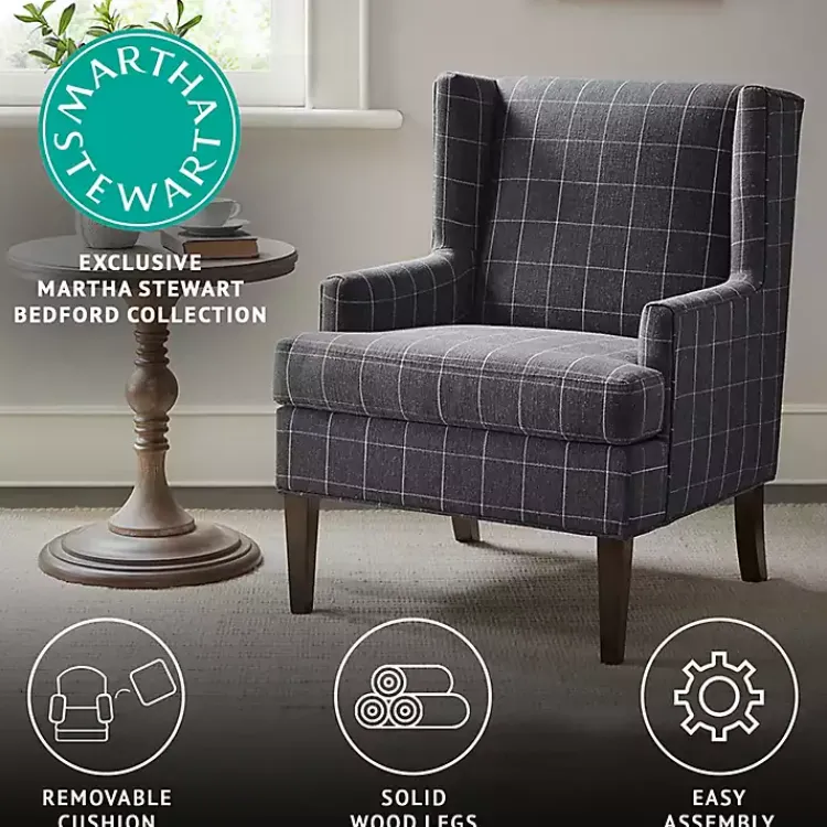 Kirklands Home Accent Chairs|Charcoal Decker Martha Stewart Accent Chair Gray