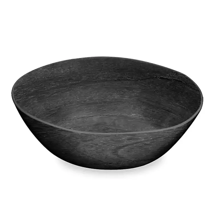 Kirklands Home Outdoor Dining|Charcoal Faux Wood Melamine Serving Bowl Gray