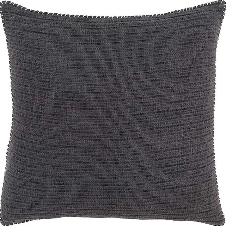 Sale Charcoal Subtle Striped Oversized Pillow Pillows