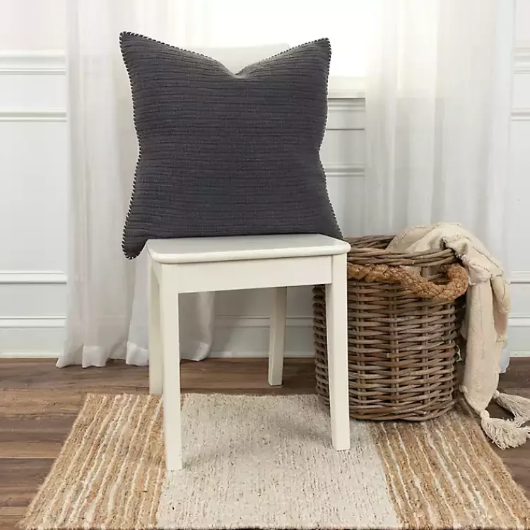 Sale Charcoal Subtle Striped Oversized Pillow Pillows