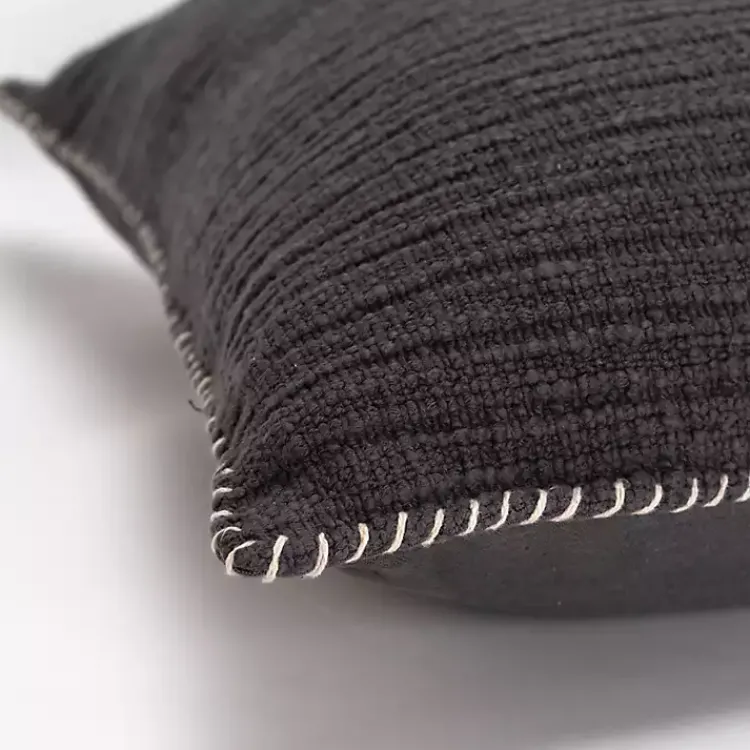 Sale Charcoal Subtle Striped Oversized Pillow Pillows