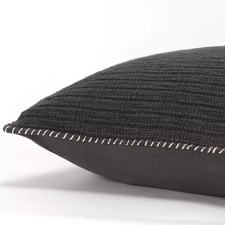 Sale Charcoal Subtle Striped Oversized Pillow Pillows