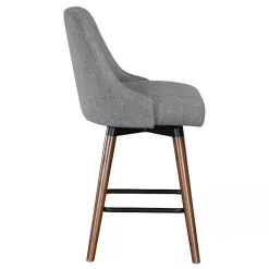 Kirklands Home Bar Stools & Counter Height Stools|Charcoal Mid-Century Modern Swivel Counter Stool Gray