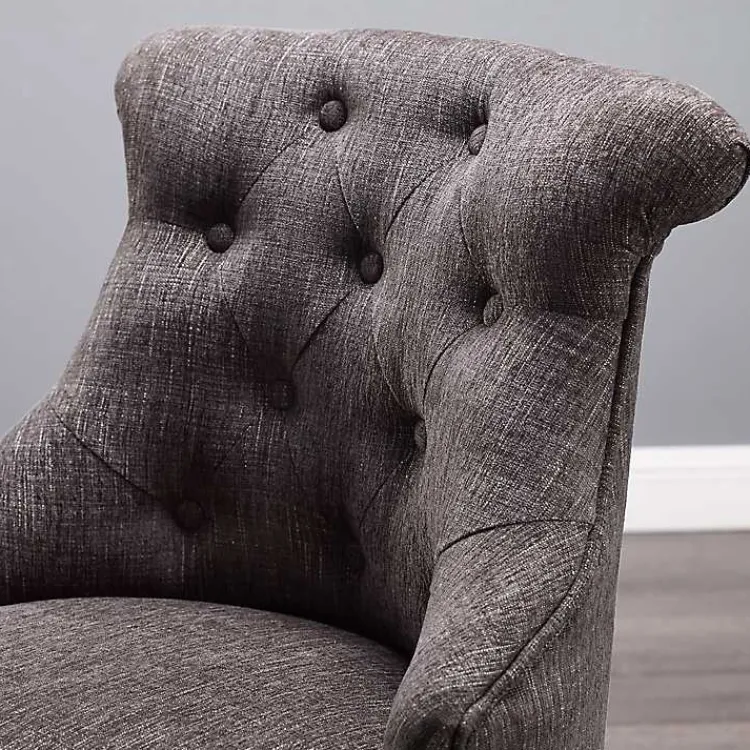 Kirklands Home Office Furniture|Charcoal Miller Tufted Office Chair Gray