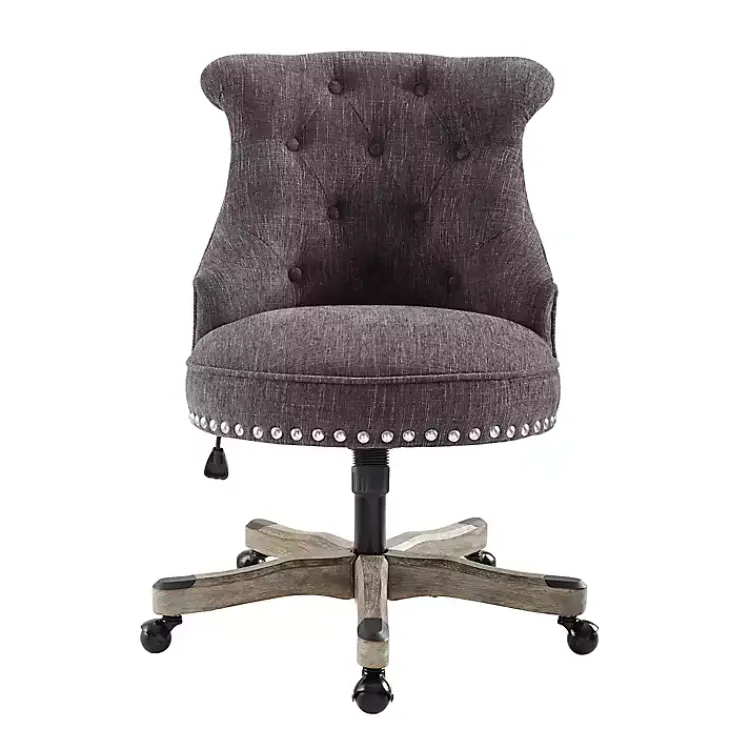 Kirklands Home Office Furniture|Charcoal Miller Tufted Office Chair Gray