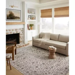 Kirklands Home Area Rugs|Charcoal Sorrento Medallion Area Rug, 7x10 Gray