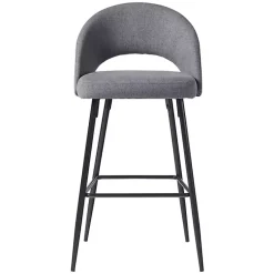 Kirklands Home Bar Stools & Counter Height Stools|Charcoal Upholstered Charli Bar Stools, Set of 2 Gray
