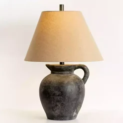Kirklands Home Table Lamps|Charcoal Vase Table Lamp Tan