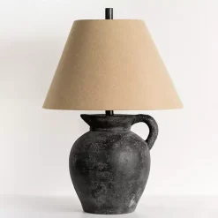 Kirklands Home Table Lamps|Charcoal Vase Table Lamp Tan