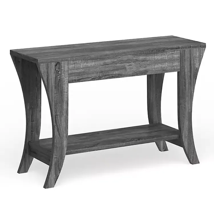 Kirklands Home Console Tables|Charcoal Wood 2-Drawer Console Table Gray