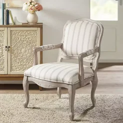 Kirklands Home Accent Chairs|Chaucer Navy Striped Accent Chair