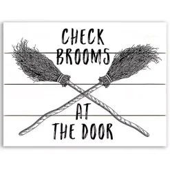Best Check Brooms At The Door Halloween Wall Plaque Halloween