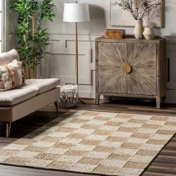 Kirklands Home Area Rugs|Checkered Jute Area Rug, 8x10