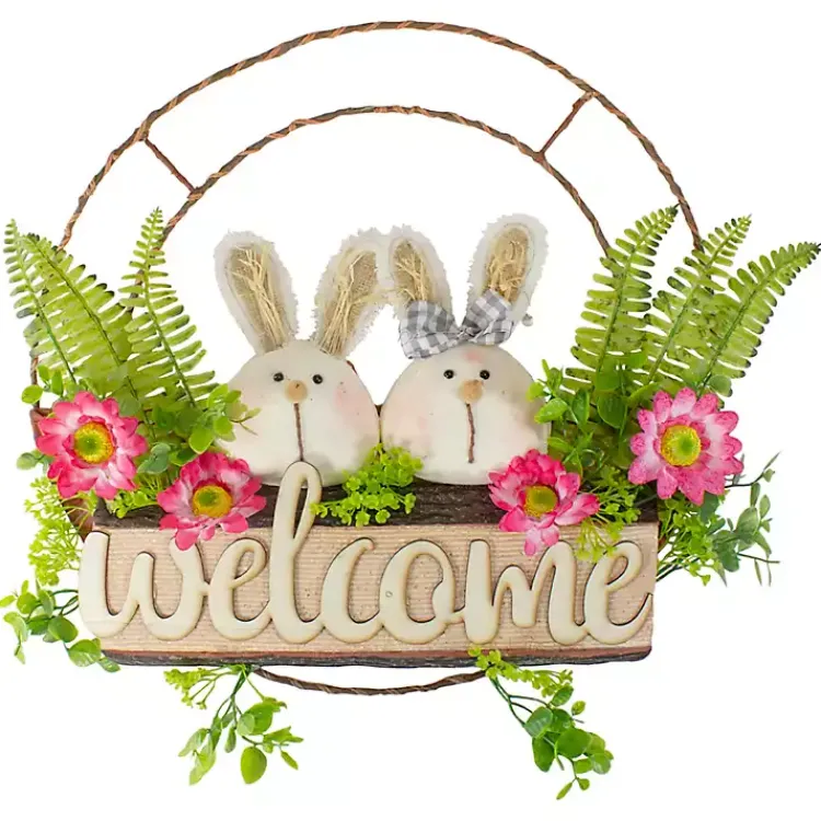 Outlet Cheerful Bunny Welcome Easter Wreath Wreaths