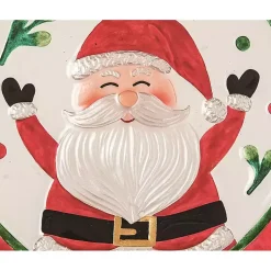 Discount Cheerful Santa Glass Serving Platter Christmas Dining & Entertaining