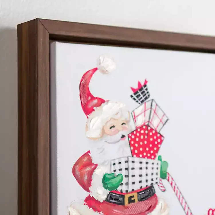 Online Cheery Santa with Presents Framed Canvas Art Print Christmas Art & Wall Decor