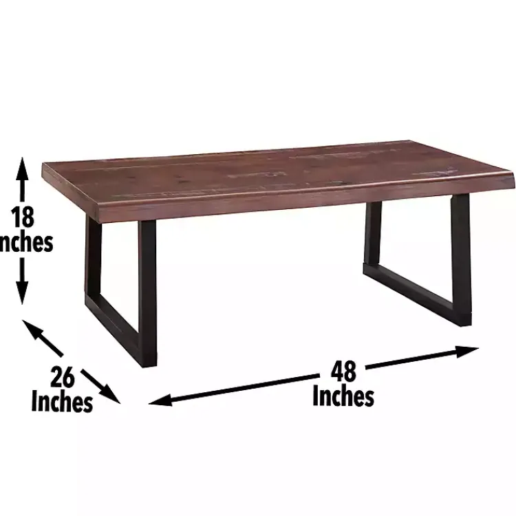 Kirklands Home Coffee Tables|Cherry Live Edge Wood Coffee Table Black