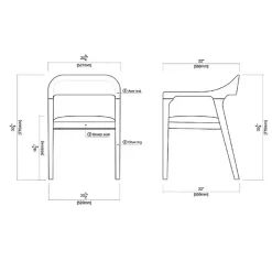 Kirklands Home Dining Chairs|Chestnut Ramus Dining Armchairs, Set of 2 Brown