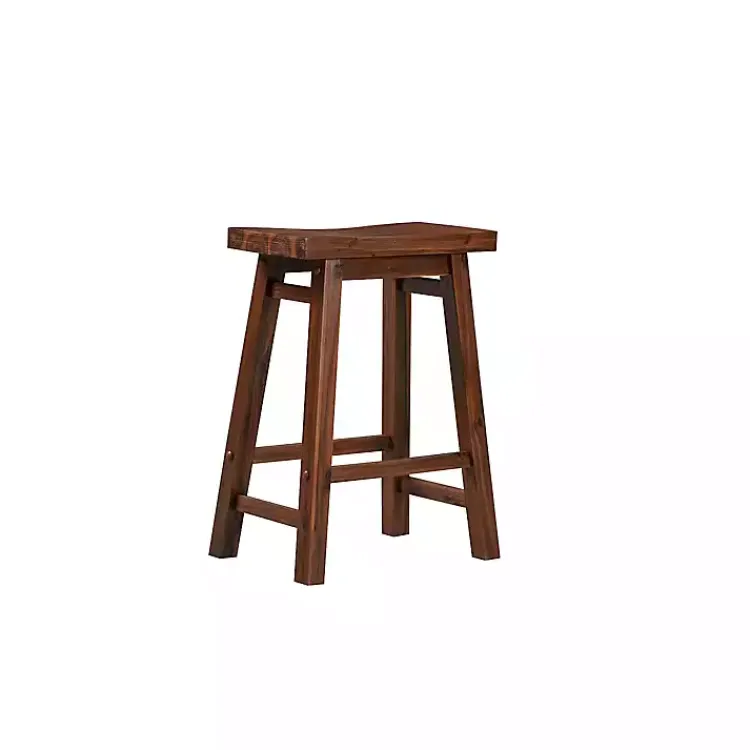 Kirklands Home Bar Stools & Counter Height Stools|Chestnut Sonoma Saddle Counter Stools, Set of 2 Brown