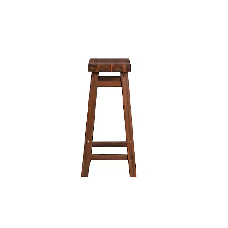 Kirklands Home Bar Stools & Counter Height Stools|Chestnut Sonoma Saddle Counter Stools, Set of 2 Brown