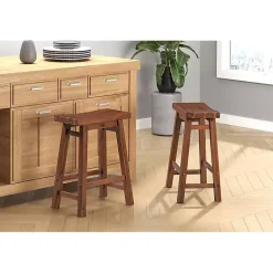 Kirklands Home Bar Stools & Counter Height Stools|Chestnut Sonoma Saddle Counter Stools, Set of 2 Brown